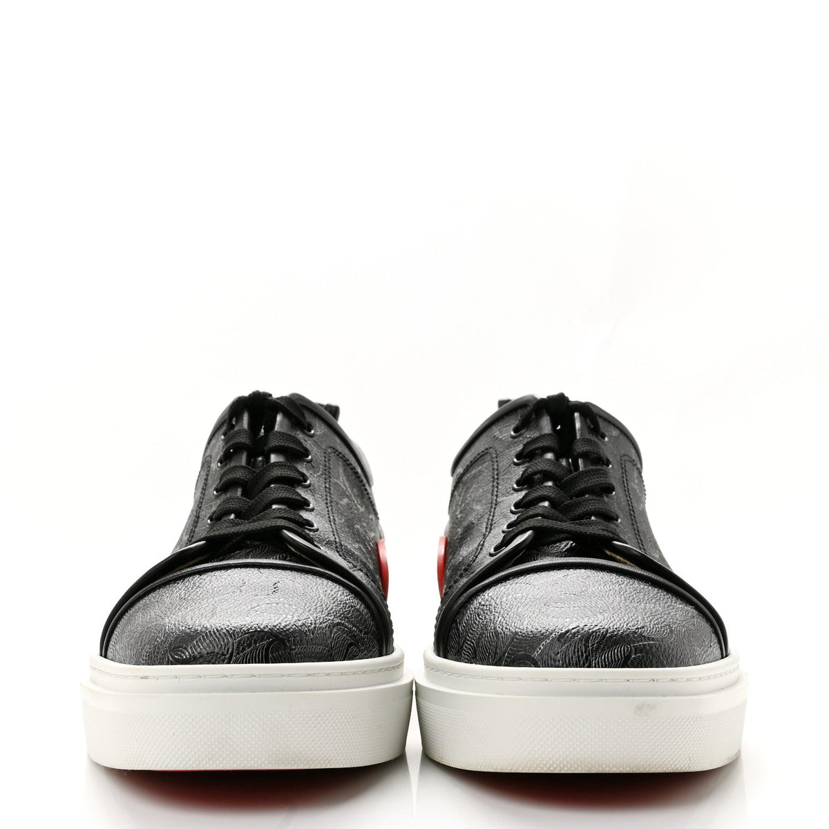 Toile Monogram Nappa Mens Adolon Junior Flat Sneakers 42 Black