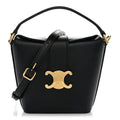 Smooth Calfskin Triomphe Mini Bucket Bag Black