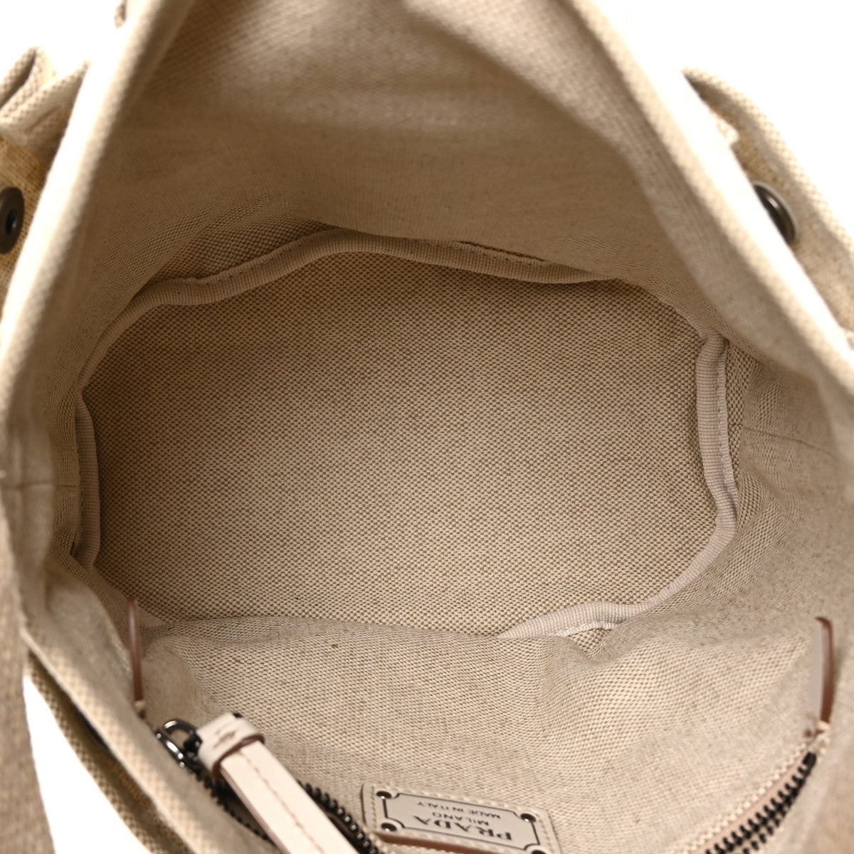 Canvas Calfskin Mini Route Bucket Bag Naturale