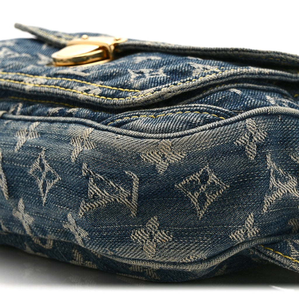 Monogram Denim Bum Bag Blue