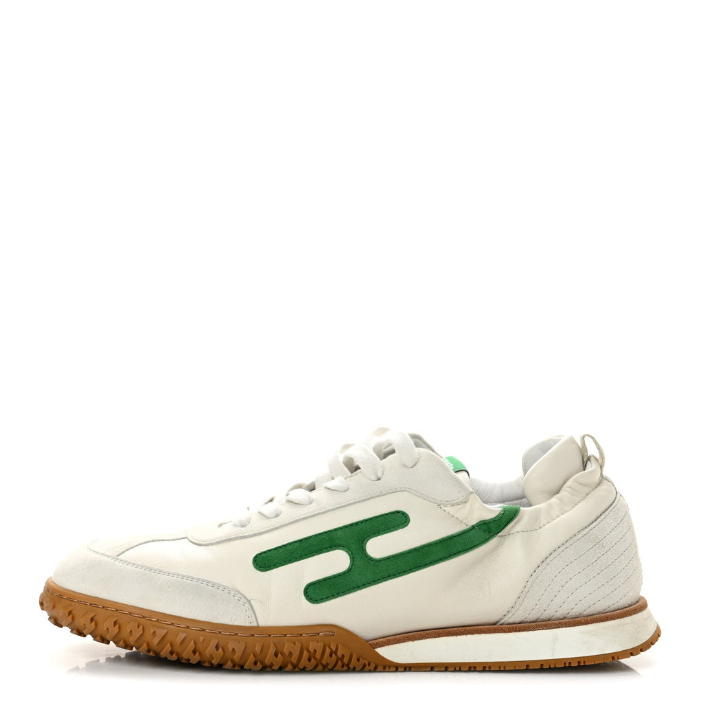 Nappa Suede Goatskin Jet Sneakers 42 White Vert Jungle