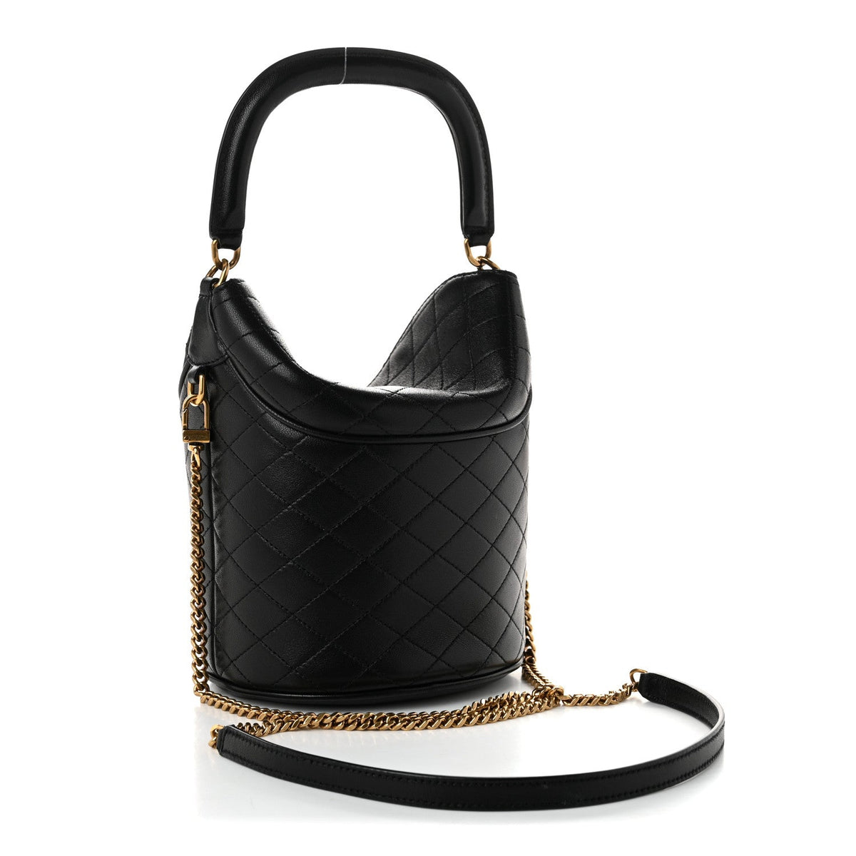 Lambskin Gabby Mini Bucket Bag Black
