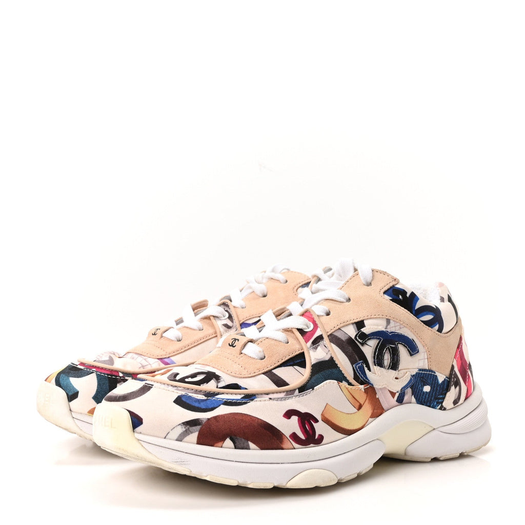 Satin Suede CC Graffiti Print Sneakers 41 Multicolor