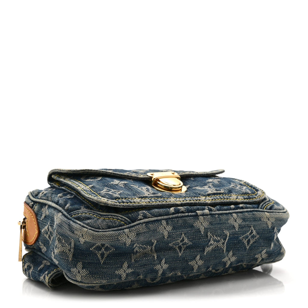 Monogram Denim Bum Bag Blue
