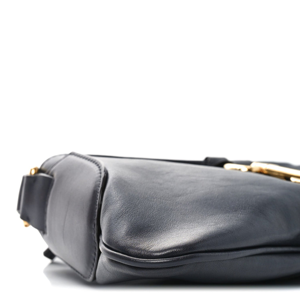 Soft Calfskin Kerala 25 Shoulder Bag Black Navy