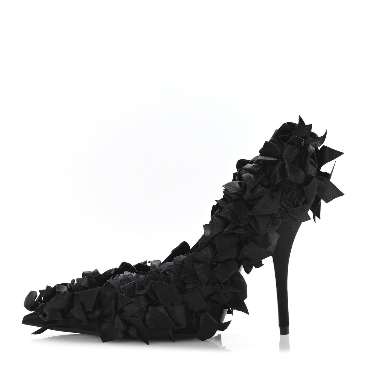 Satin Pointed Marie A Bows All Over 110mm Pumps 35 Black