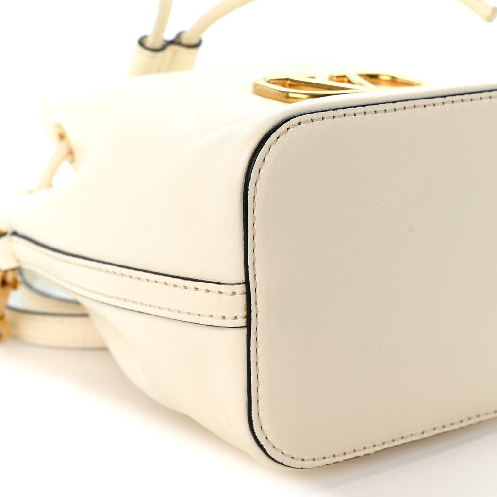 Nappa Mini VLogo Signature Bucket Bag Light Ivory