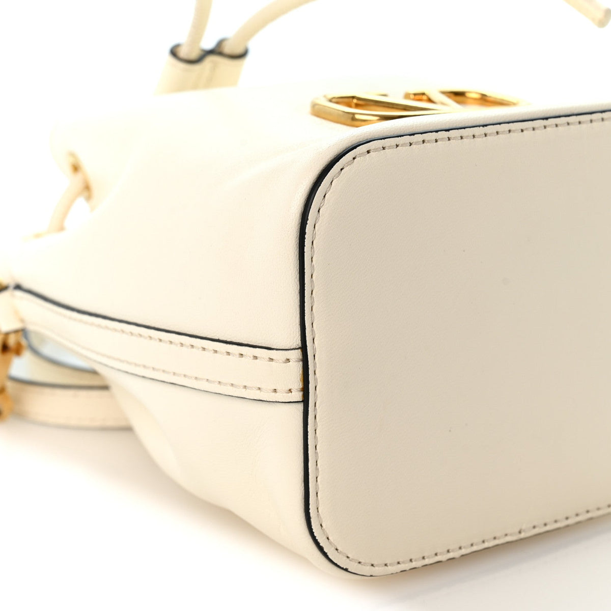 Nappa Mini VLogo Signature Bucket Bag Light Ivory