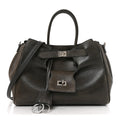 Vegetable Tanned Lambskin Small Bel Air Carry All Bag Grey