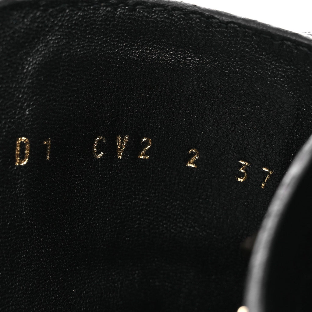 Calfskin Rockstud Combat Ankle Boots 37 Black