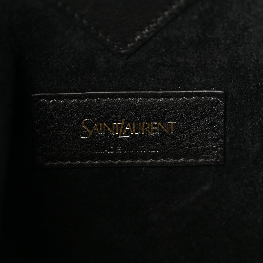 Smooth Calfskin Y Small Bucket Bag Black