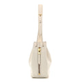 Calfskin Zip Bucket Bag White