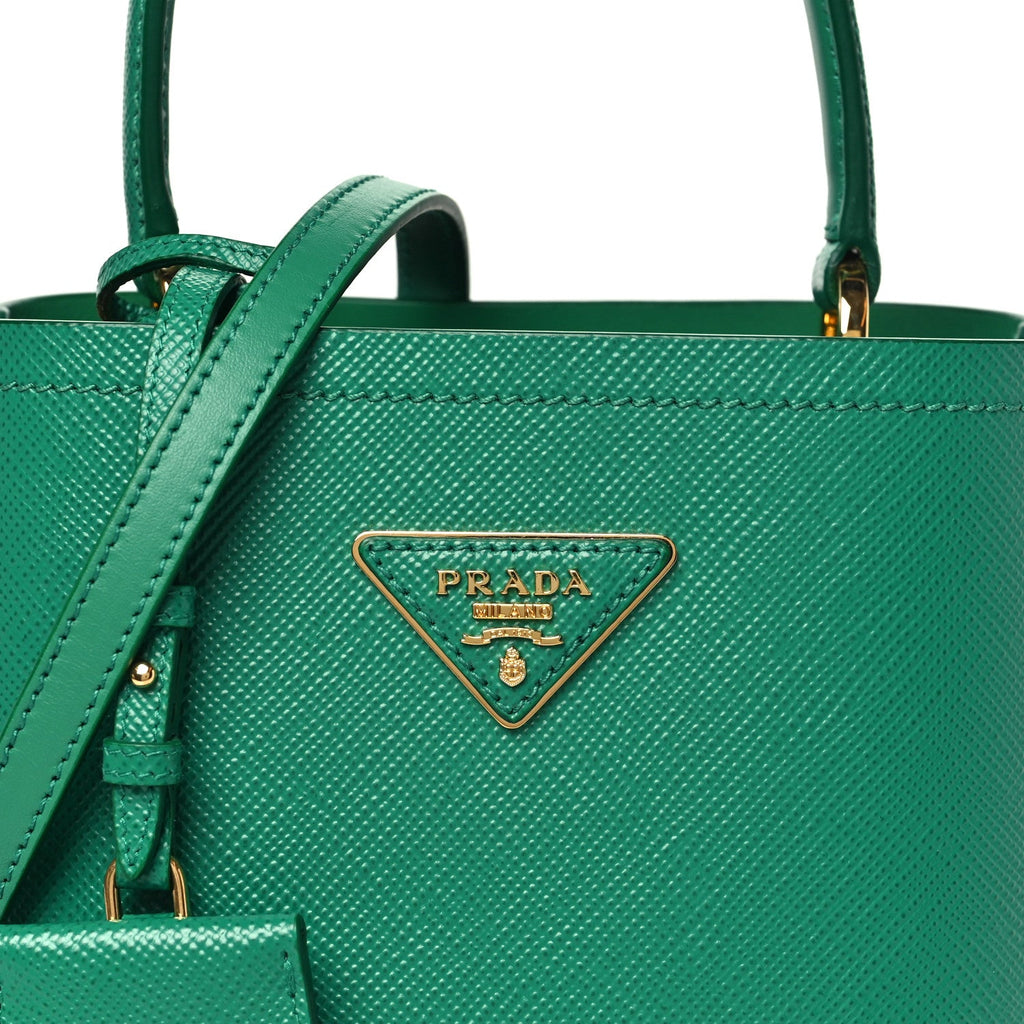 Saffiano Cuir Calfskin Small Panier Bucket Bag Mango