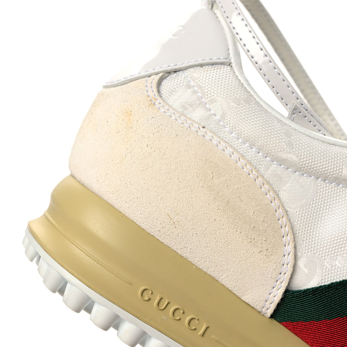 GG Suede Monogram Web Re-Motion Sneakers 37 White