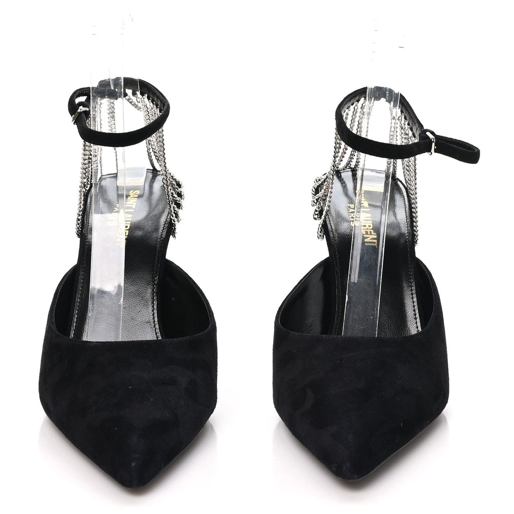 Kid Scamosciato Sling 90 Chain Pumps 39.5 Black
