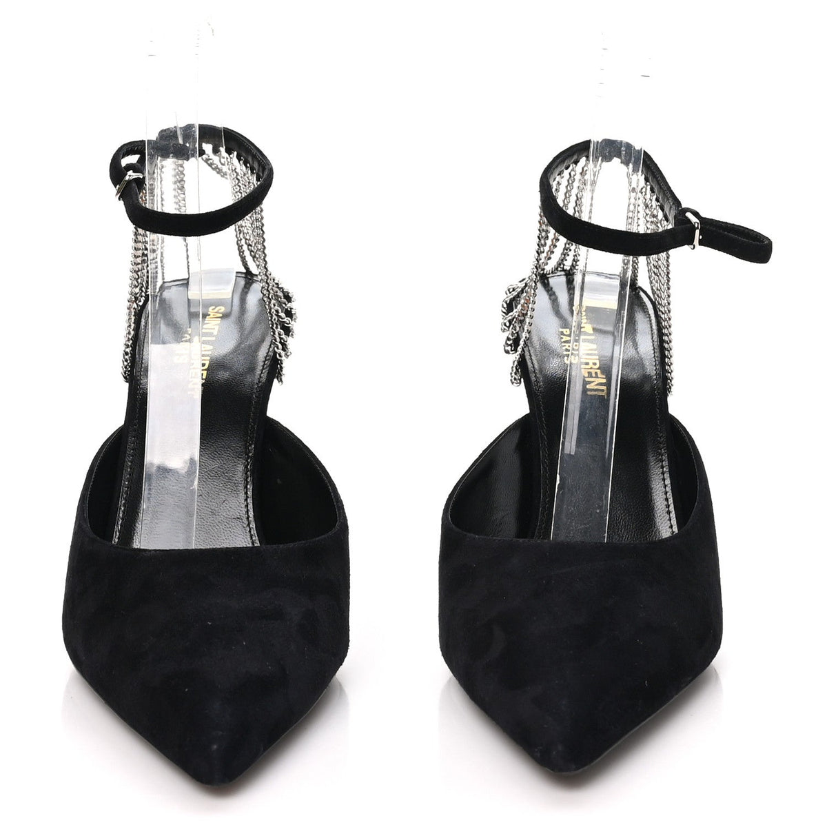 Kid Scamosciato Sling 90 Chain Pumps 39.5 Black