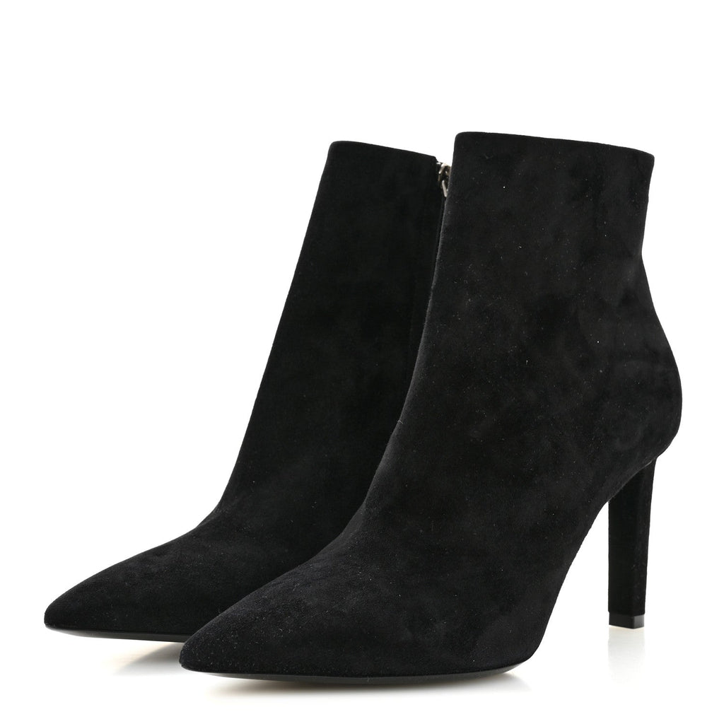 Suede Kate 85 Zip Bootie 39.5 Black