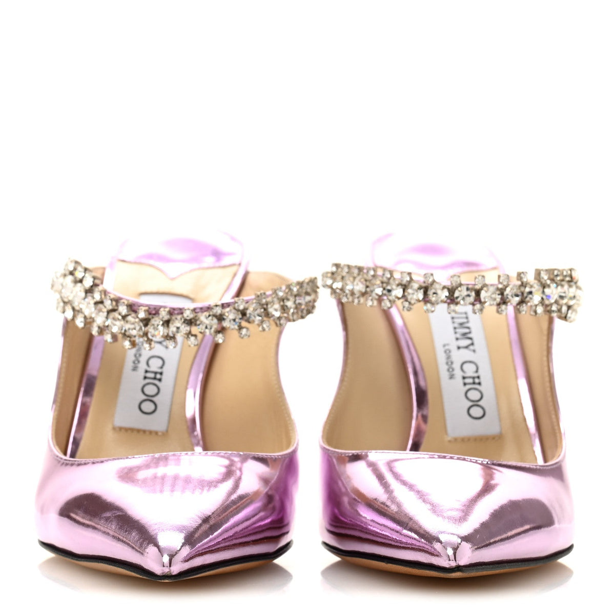 Metallic Patent Crystal Bing 100 Pumps 36 Mauve