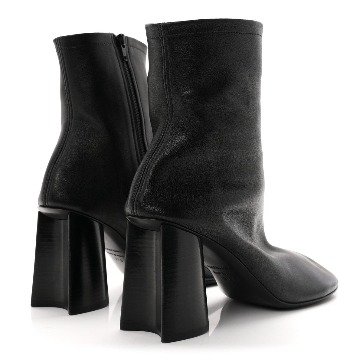 Shiny Soft Sheepskin Glove 80mm Ankle Boots 37.5 Black