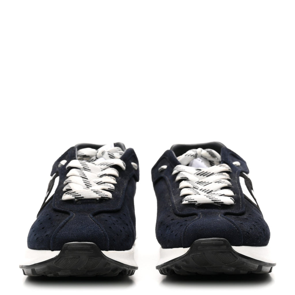 Fabric Suede Kidskin CC Sneakers 41 Dark Navy White