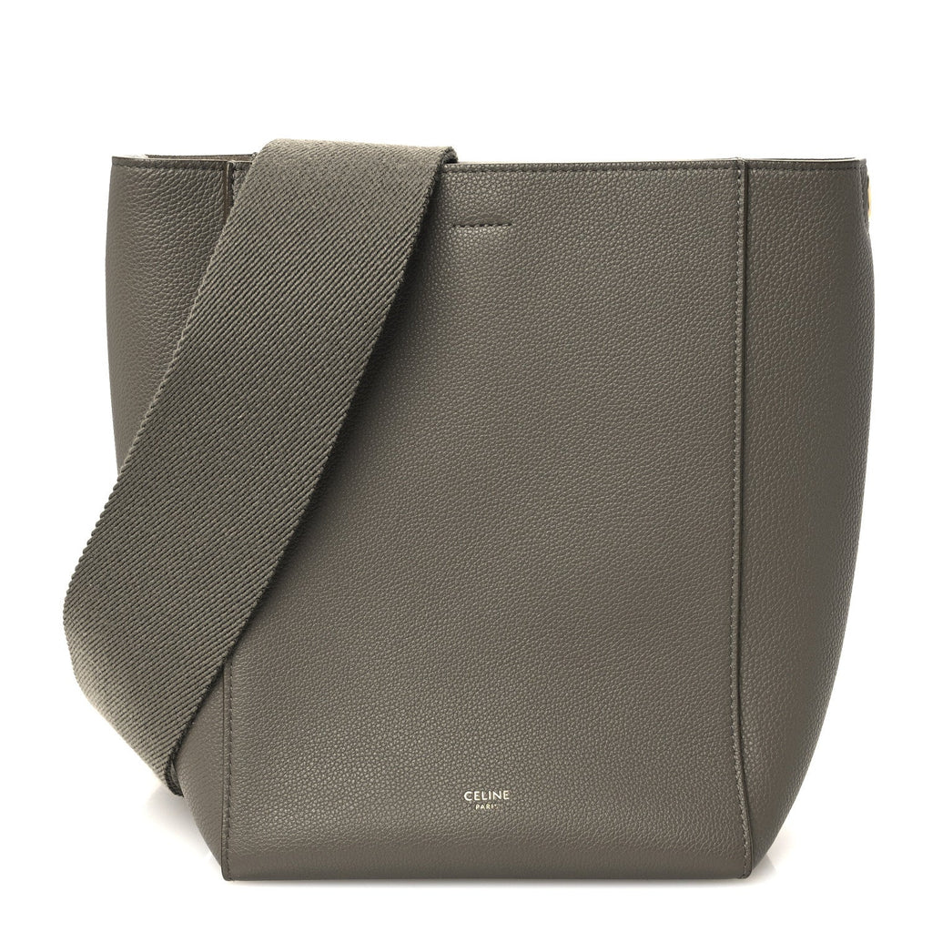 Soft Grained Calfskin Small Sangle Bucket Bag Taupe