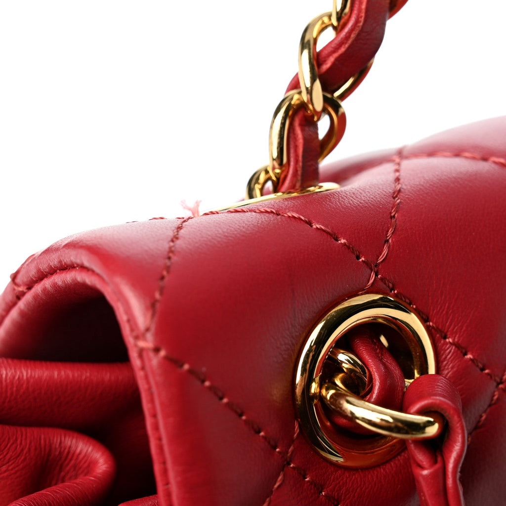 Lambskin Quilted Small Urban Spirit Backpack Red
