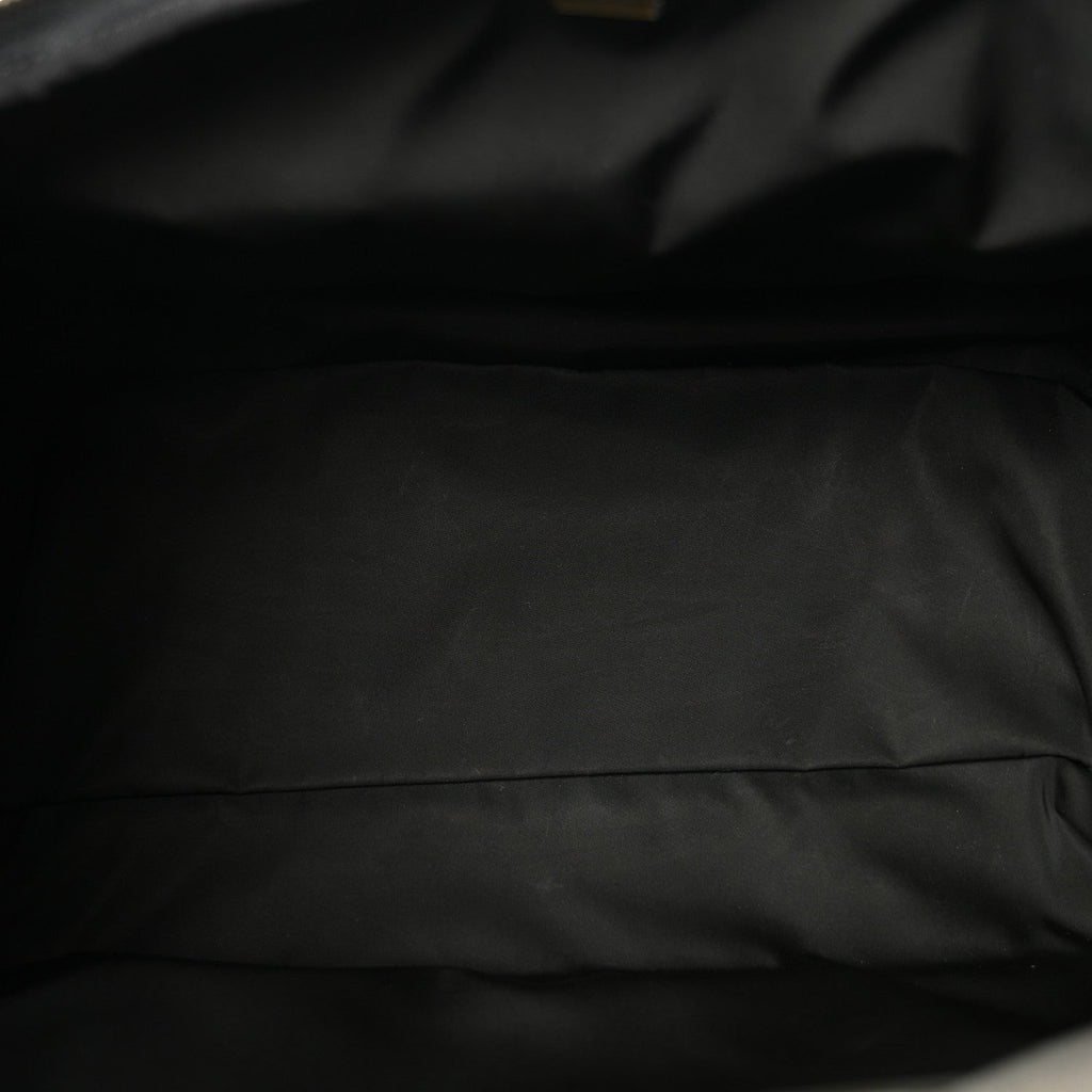 Nylon Calfskin Quilted Coco Neige Printed Convertible Duffle Backpack Black