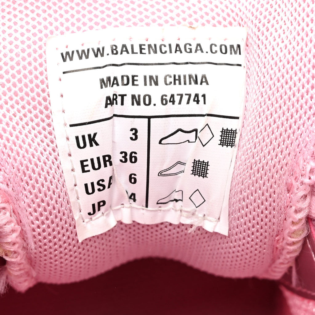 Fabric Mesh Clear Sole Womens Triple S Sneakers 36 Pink