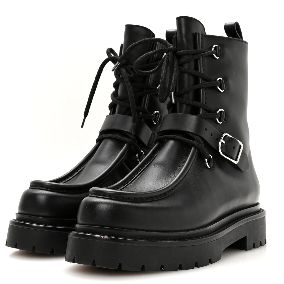Calfskin Land Ankle Boots 38 Black