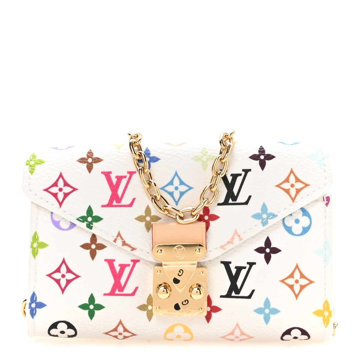 LV X TM Monogram Multicolor Pouch Metis Belt White