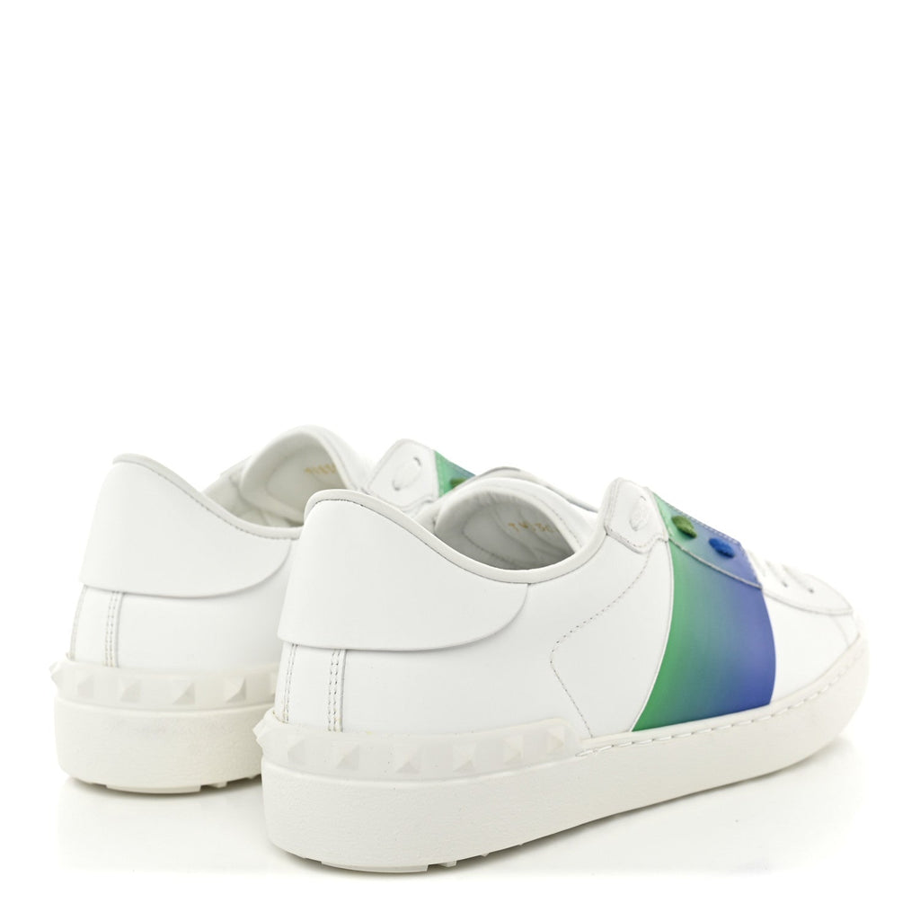 Calfskin Rockstud Untitled Open Sneakers 40  Multicolor White