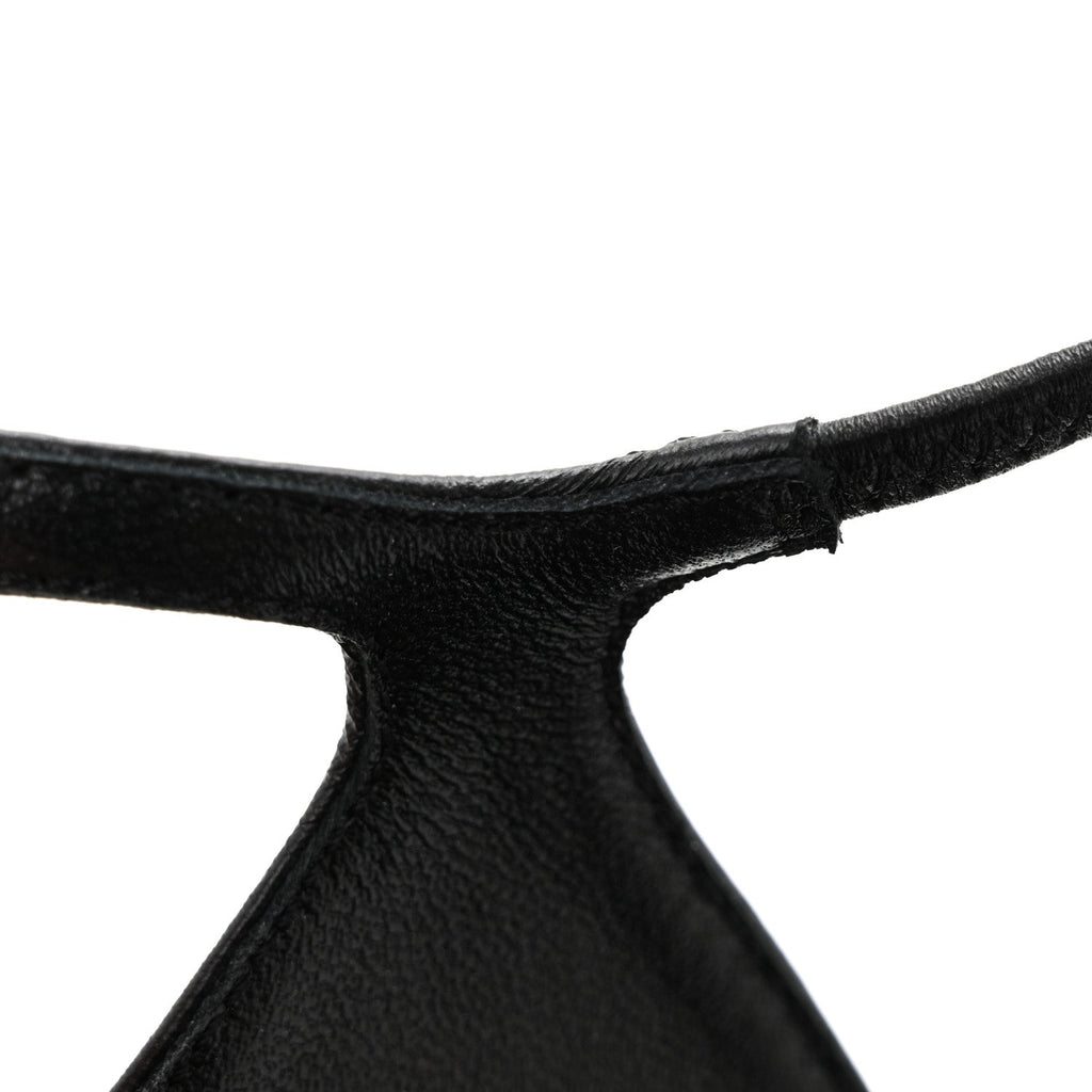 Lambskin Pointed Cap Toe CC Slingback Pumps 38 Black
