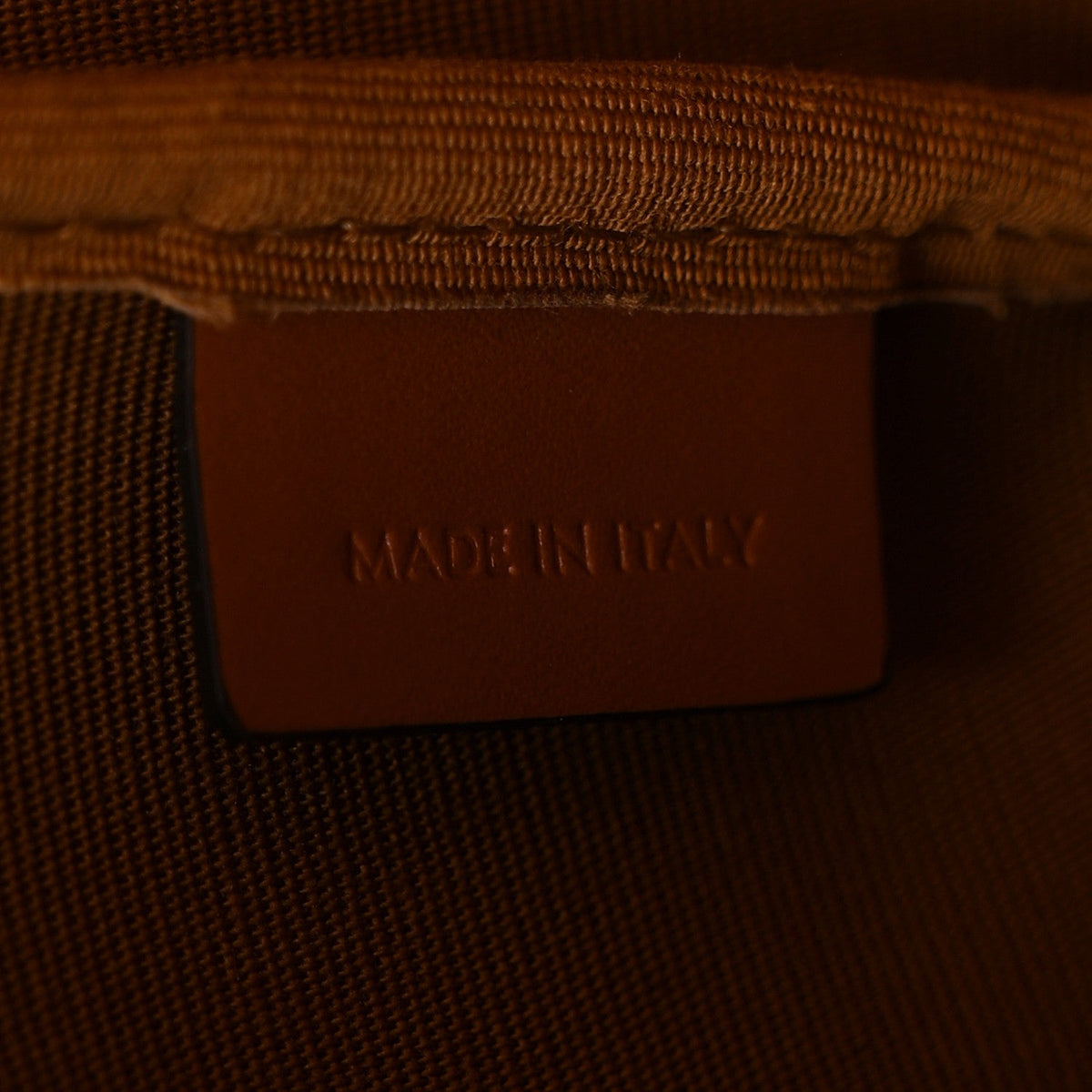Triomphe Canvas Calfskin Small Bucket Bag Tan
