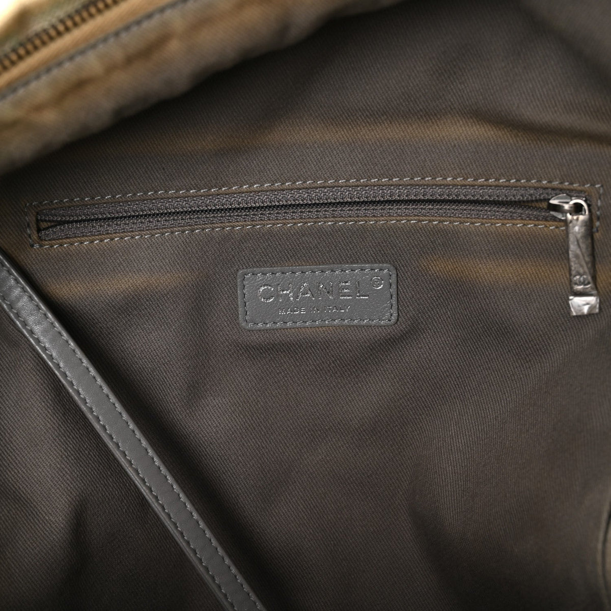 Graffiti Printed Canvas Medium Backpack Beige