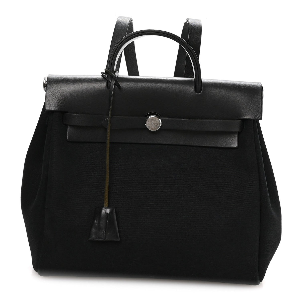 Toile Vache Calfskin Herbag 30 PM Backpack Black