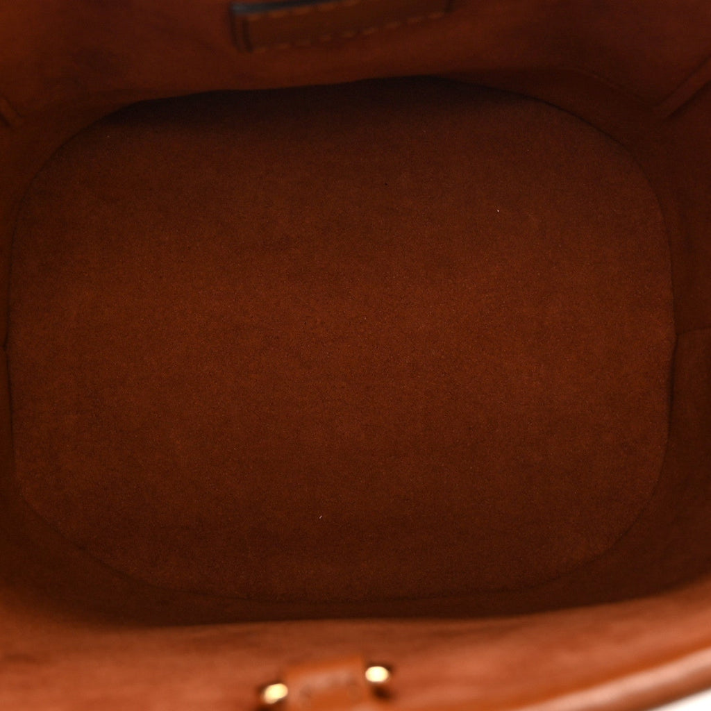Kitted Raffia Petit Bucket Caramel