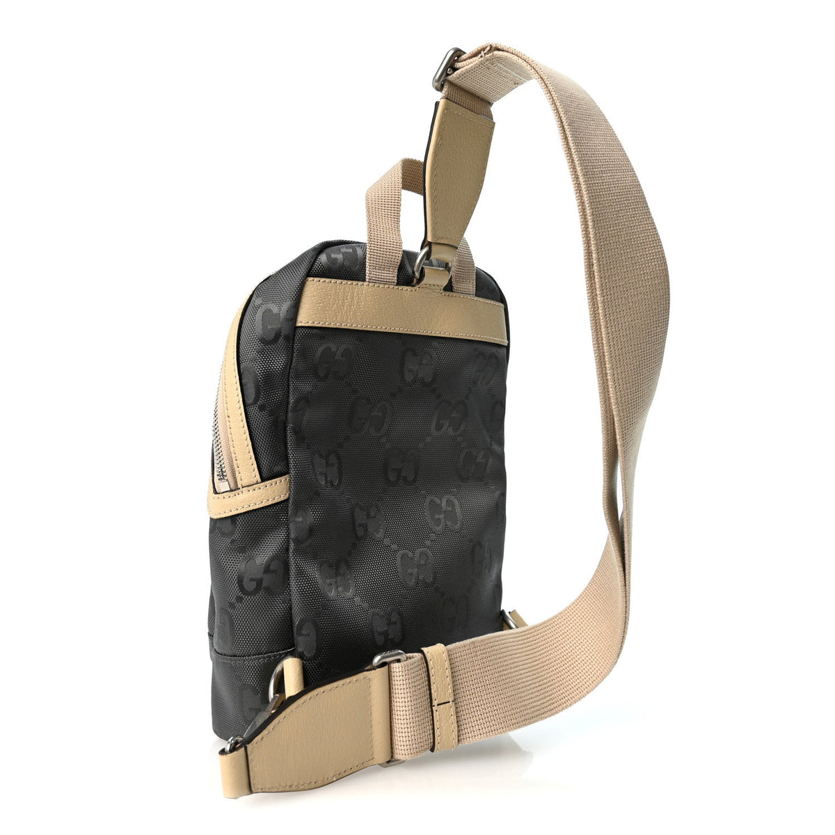 Econyl Nylon Monogram Off The Grid Sling Backpack Graphite Grey New Plaster