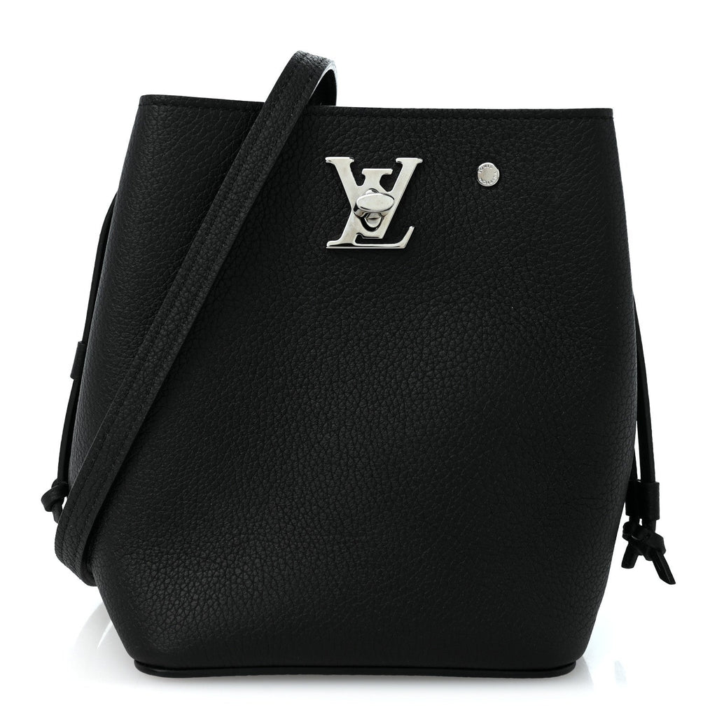 Calfskin Nano Lockme Bucket Black