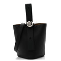 Soft Grained Calfskin Mini Pebble Bucket Bag Black