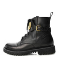 Calfskin Womens VLOGO 35mm Combat Boots 38.5 Black