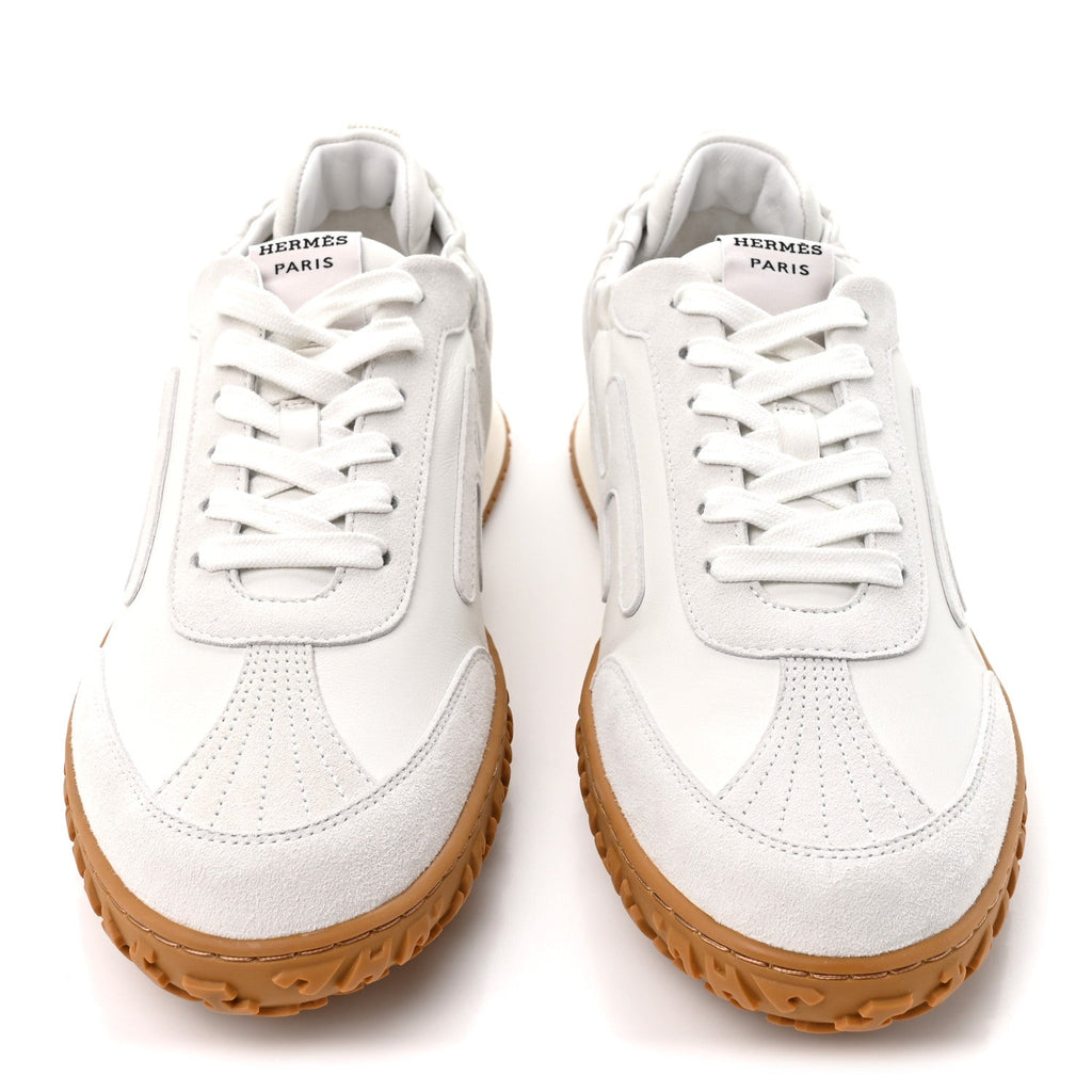 Nappa Suede Goatskin Womens Jet Sneakers 40.5 White