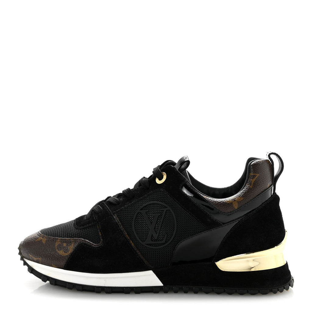 Suede Calfskin Recycled Monogram Nylon Run Away Sneakers 38 Black