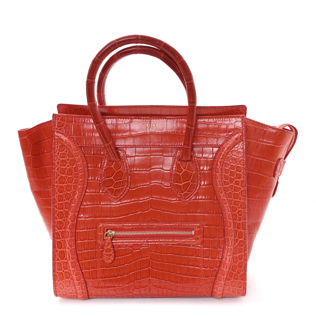 Crocodile Mini Luggage Vermillion
