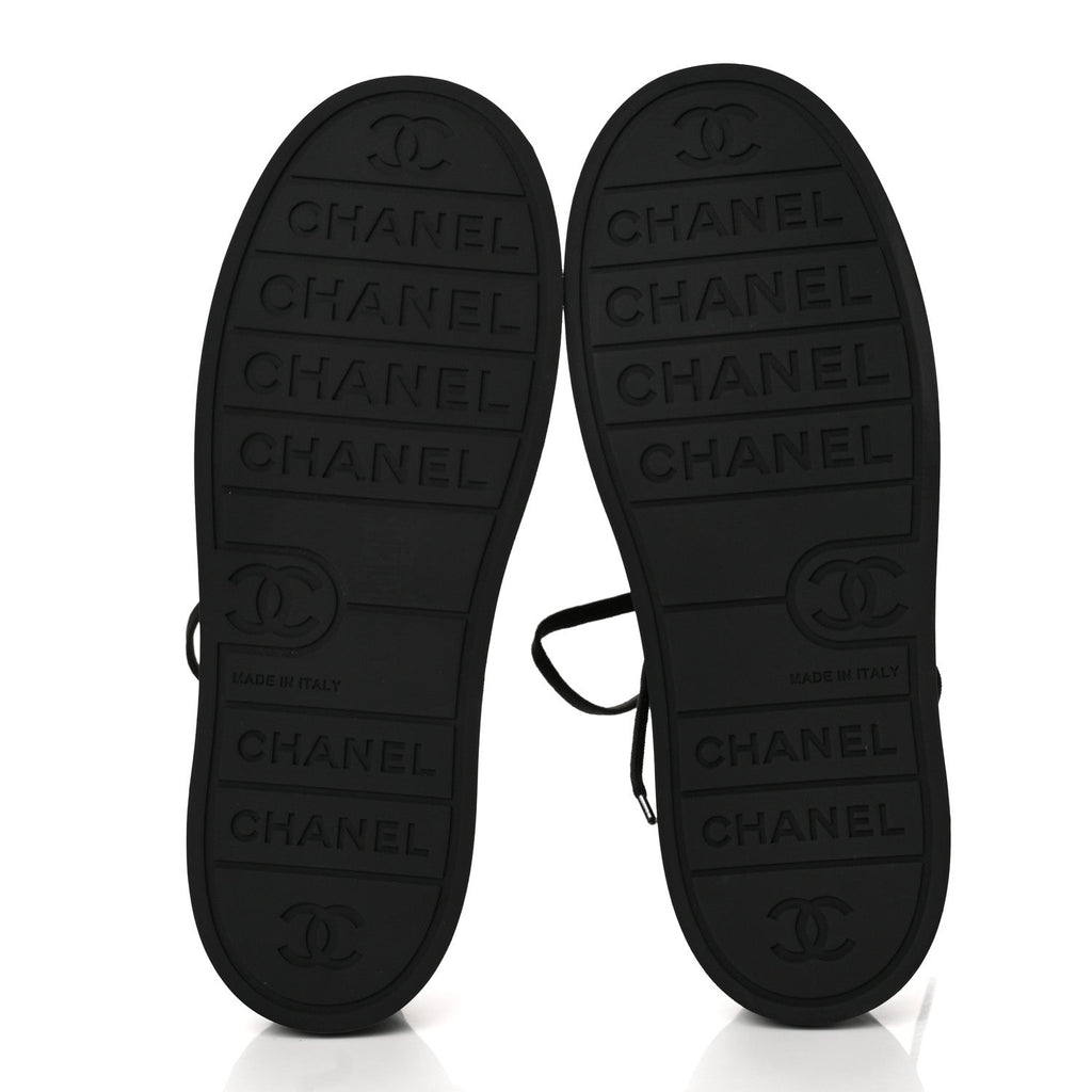 Lambskin Printed Logo Sneakers 38 Black