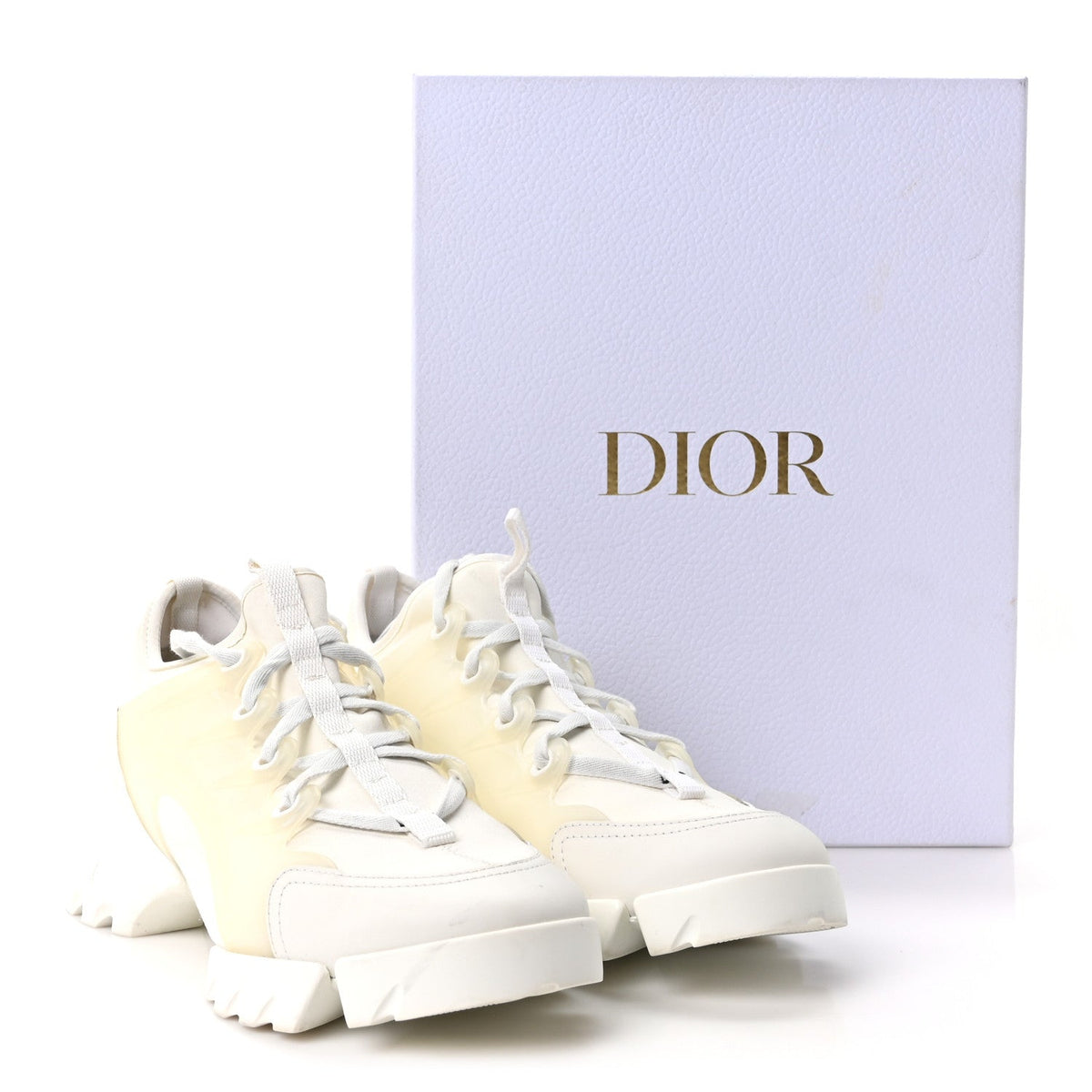 Technical Fabric Rubber Womens D-Connect Sneakers 37 White