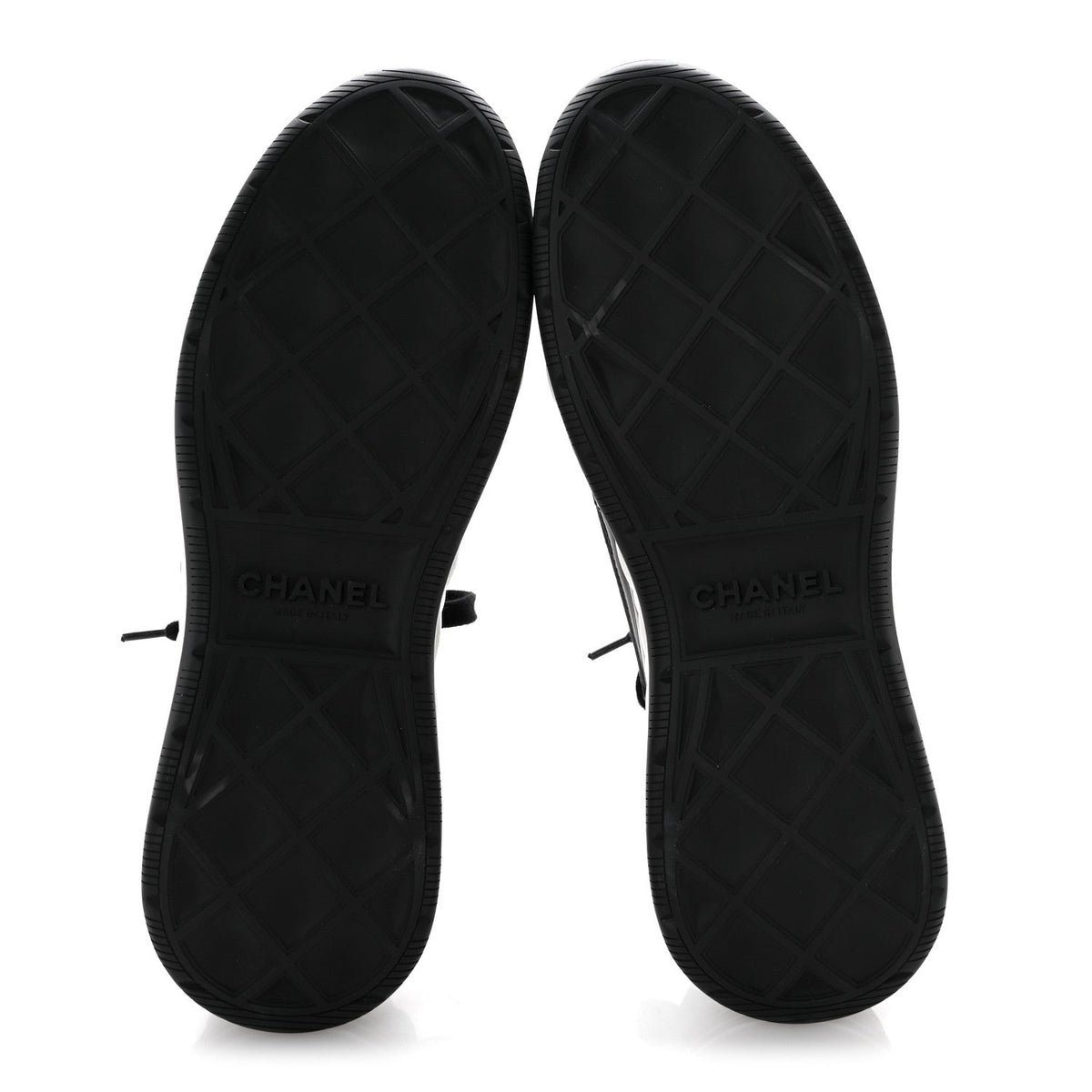 Velvet Calfskin Mixed Fibers CC Sneakers 41.5 Black
