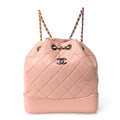 Aged Calfskin Quilted Small Gabrielle Backpack Pink