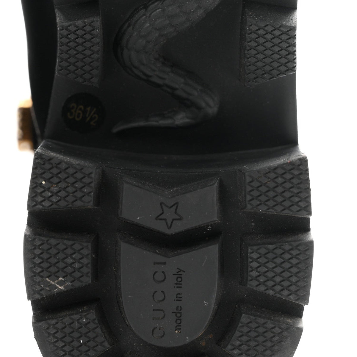 Calfskin Crystal GG Trip Chelsea Ankle Boots 36.5 Black