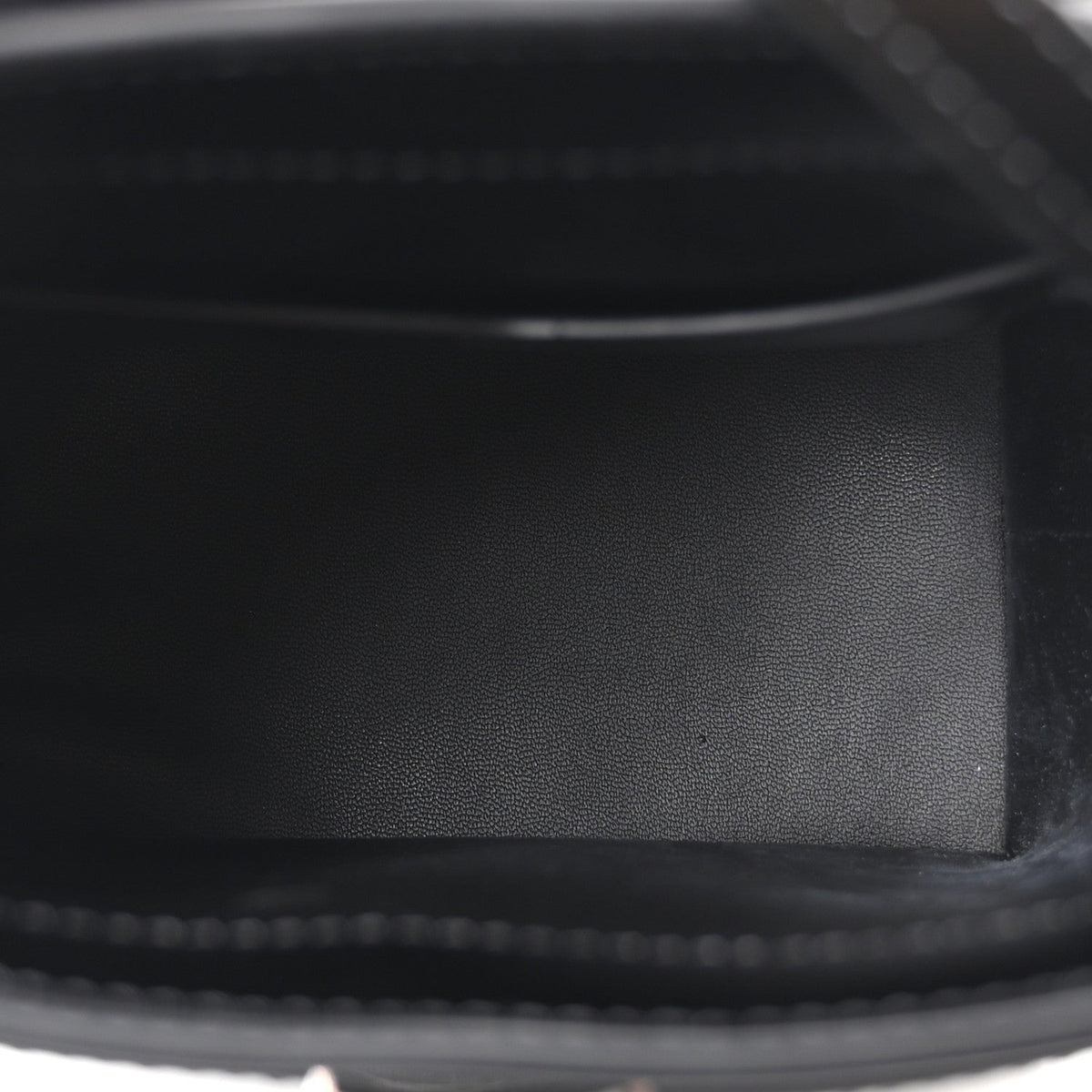 Box Calfskin Shark Lock Bucket Bag Black