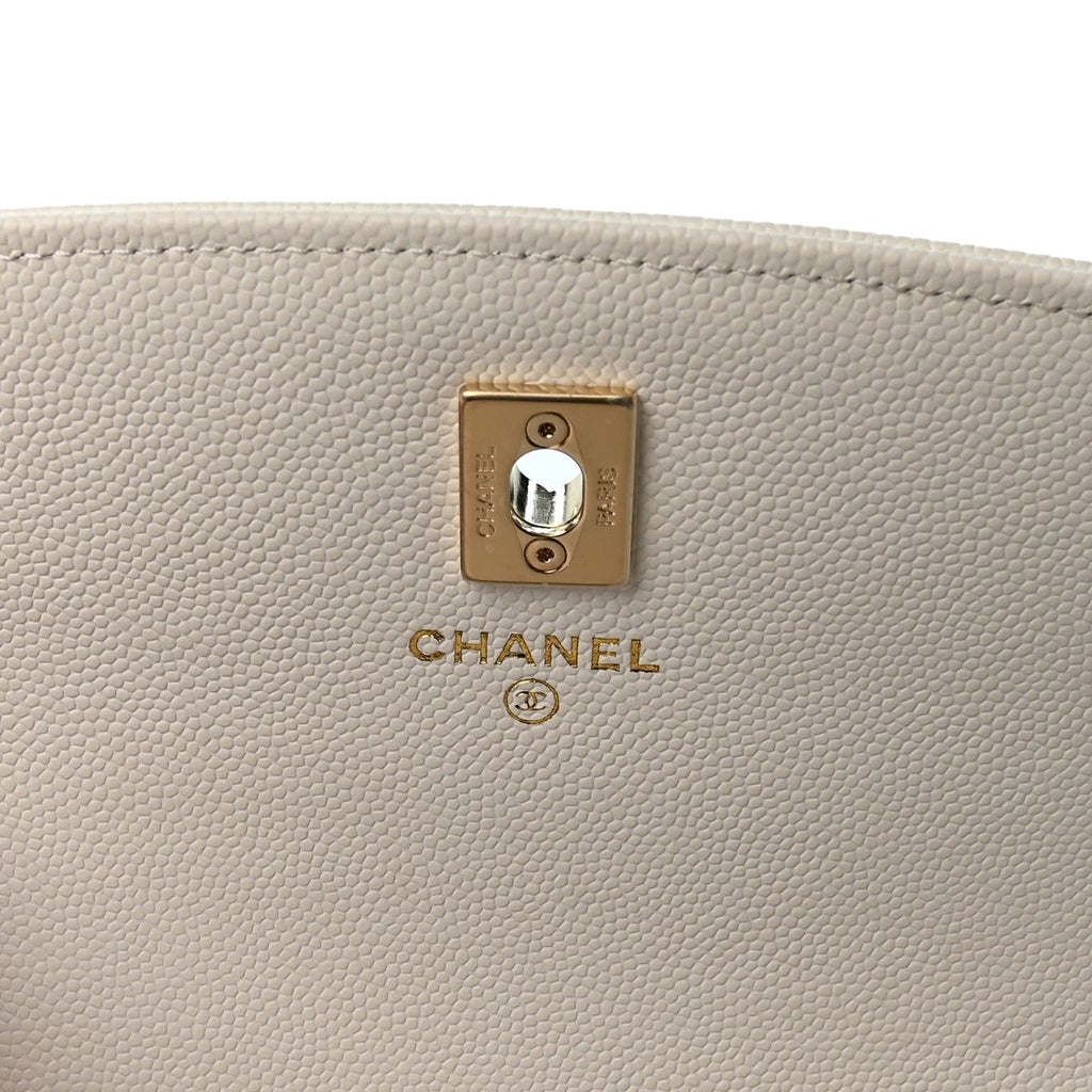 Caviar Quilted Top Handle Mini Chanel 25 Backpack White